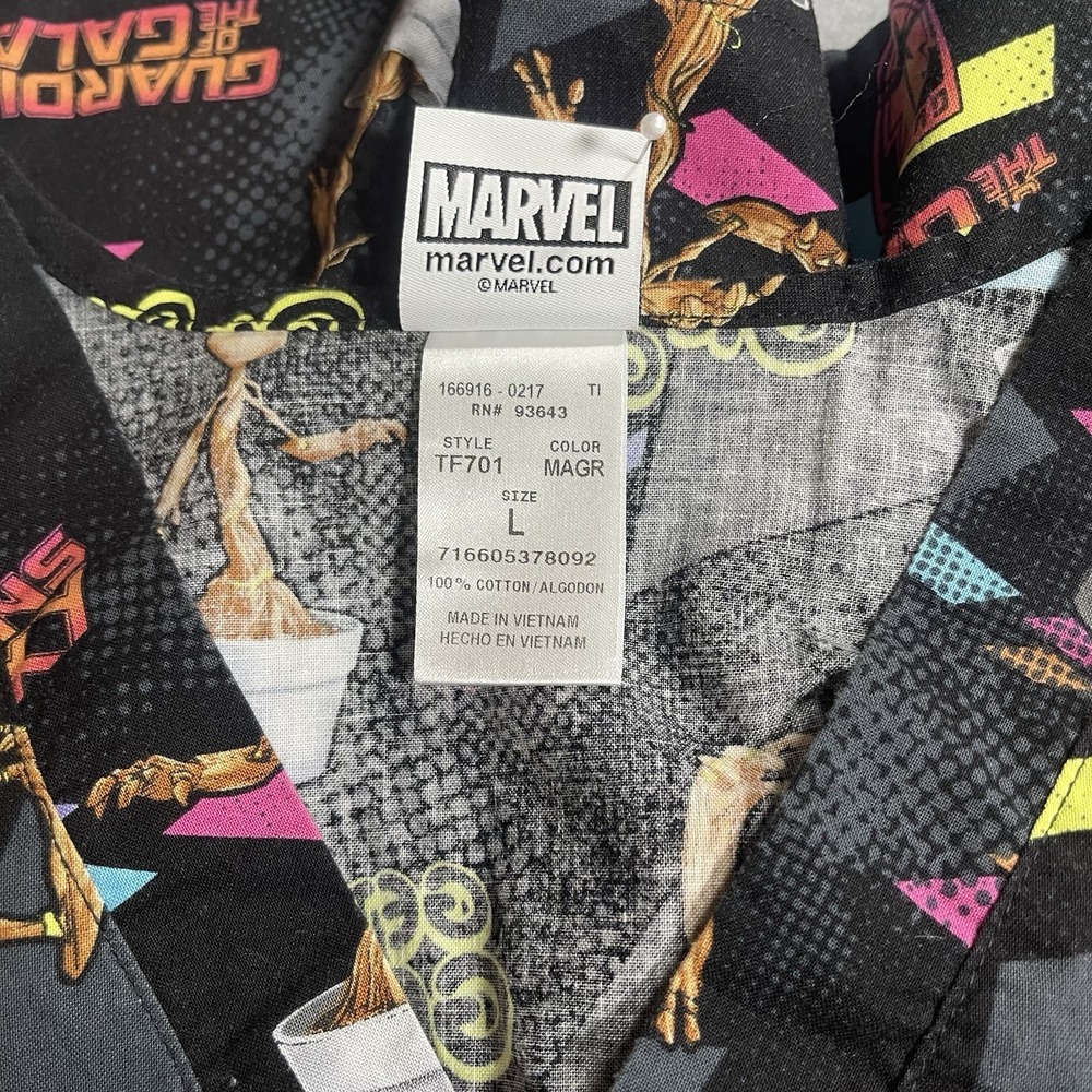 Marvel Guardians of the Galaxy Groot Button Up Shirt Large 100% Cotton - Picture 4 of 7